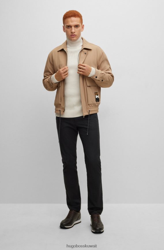 4TFNJN4744 بني غامق Hugo Boss حذاء Hugo مصنوع من الجلد باللون البني الداكن مع شعار متباين ونعل خارجي من مادة EVA