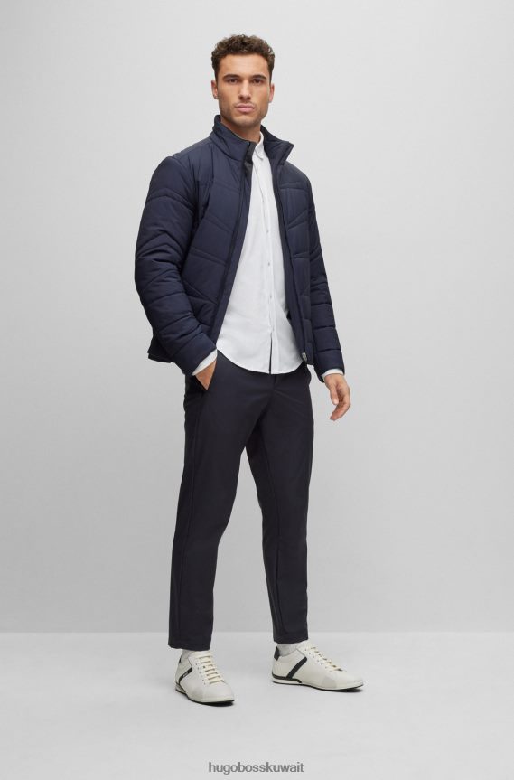 4TFNJN4746 أبيض Hugo Boss حذاء رياضي جلدي منخفض القمة مع شعارات وتفاصيل مطاطية باللون الأبيض