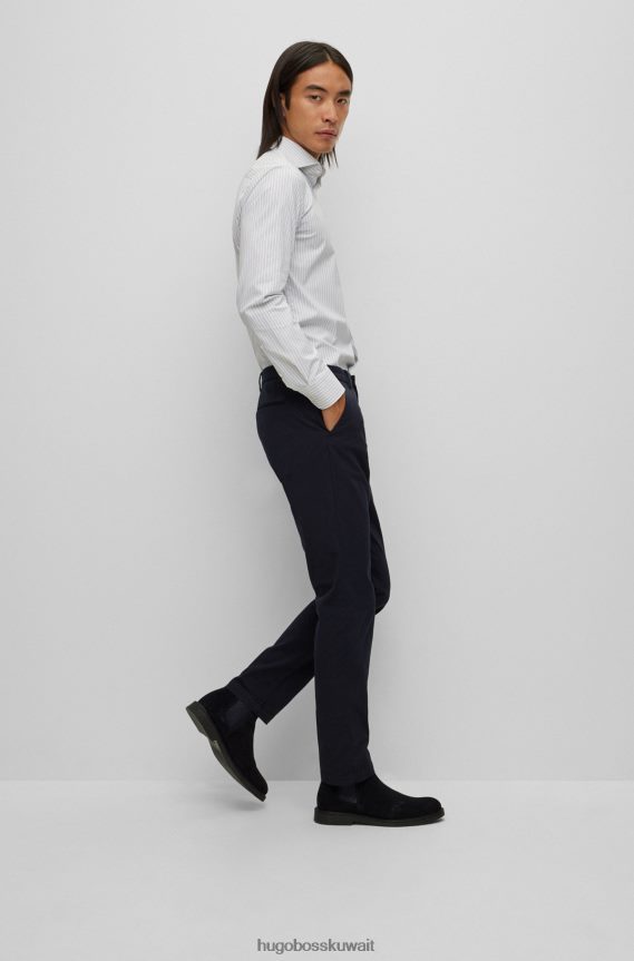 4TFNJN4748 أزرق غامق Hugo Boss حذاء تشيلسي من جلد الغزال مع شعار Hugo Emed