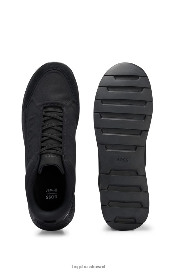 4TFNJN4753 أسود Hugo Boss حذاء رياضي هوغو سهل الارتداء باللون الأسود مصنوع من مواد مختلطة