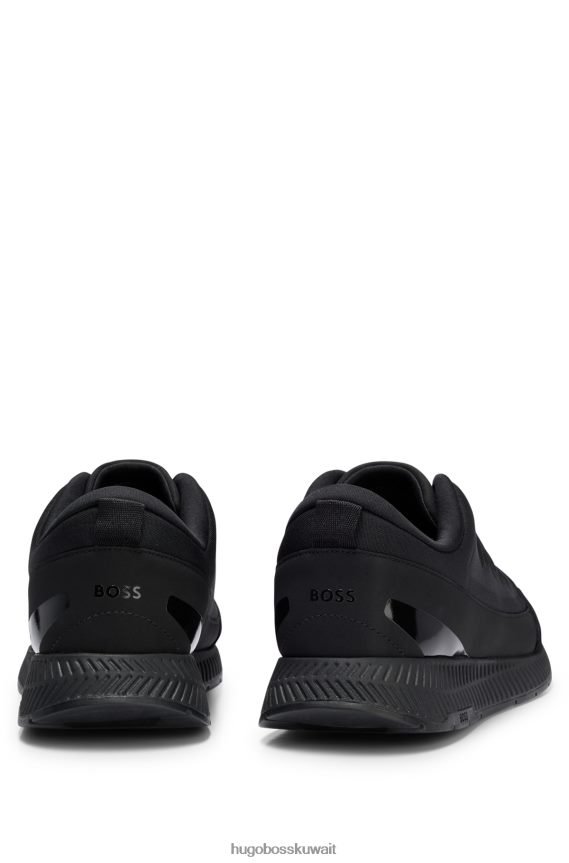 4TFNJN4753 أسود Hugo Boss حذاء رياضي هوغو سهل الارتداء باللون الأسود مصنوع من مواد مختلطة