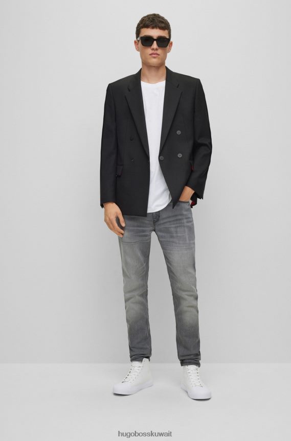 4TFNJN4756 أبيض Hugo Boss حذاء رياضي أبيض عالي الجودة بشعار مكدس مع نعل مبركن