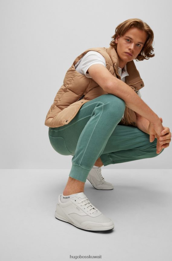 4TFNJN4764 أبيض Hugo Boss حذاء رياضي هوغو باللون الأبيض مصنوع من الجلد المثقوب والحبيبي