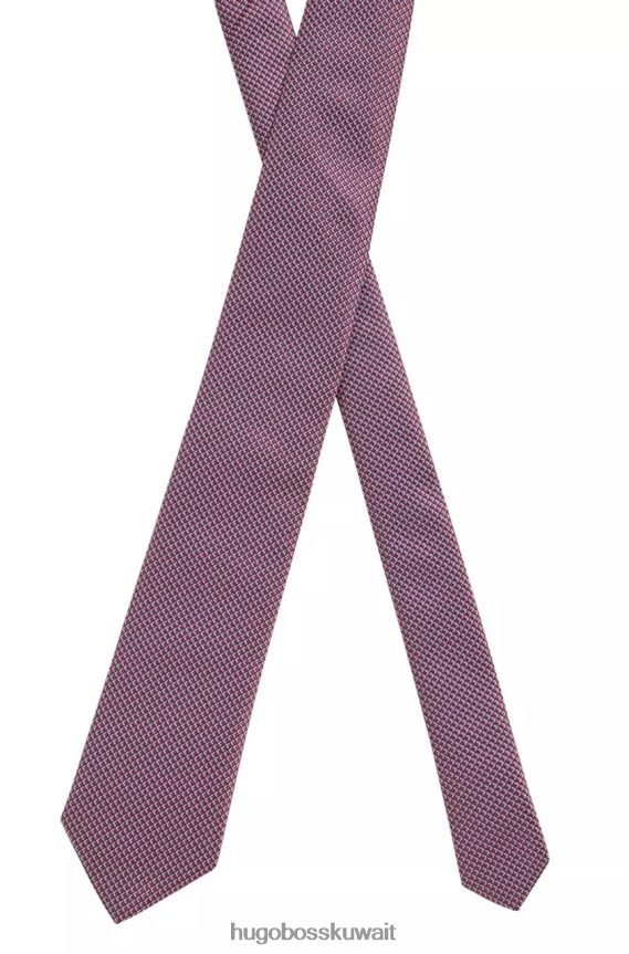 4TFNJN476 أزرق غامق/أزرق فاتح/وردي ساطع/وردي مفتوح Hugo Boss ربطة عنق على شكل حرف H مقاس 7.5 سم 50475667 أزرق داكن