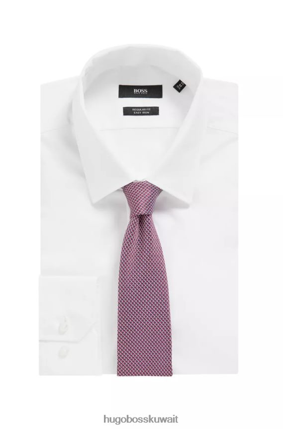 4TFNJN476 أزرق غامق/أزرق فاتح/وردي ساطع/وردي مفتوح Hugo Boss ربطة عنق على شكل حرف H مقاس 7.5 سم 50475667 أزرق داكن