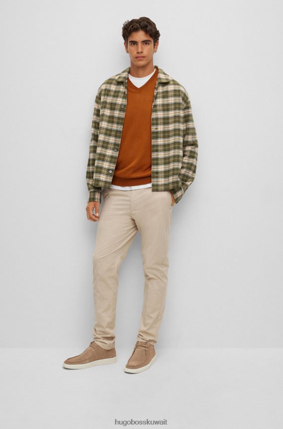 4TFNJN4771 اللون البيج Hugo Boss حذاء صحراوي من جلد الغزال باللون البيج من Hugo مع مقدمة مئزر