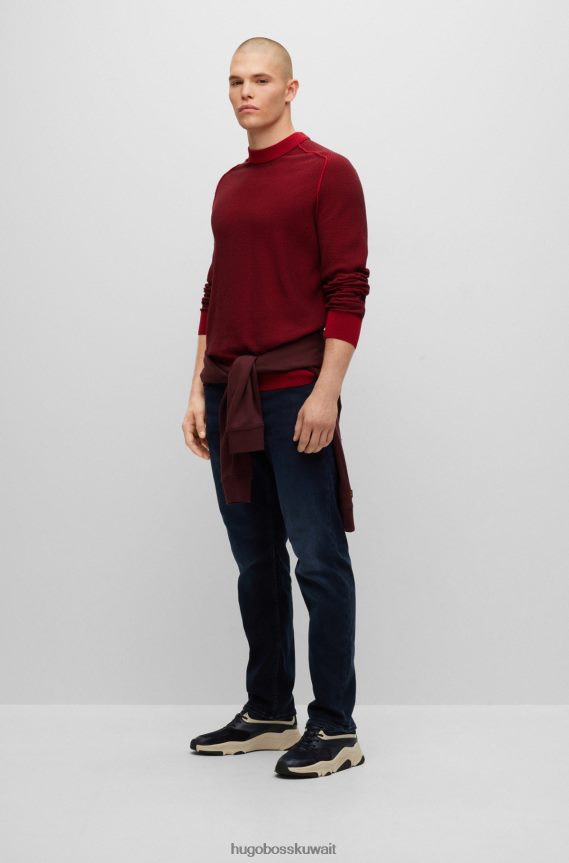 4TFNJN4774 أزرق غامق Hugo Boss حذاء رياضي هجين باللون الأزرق الداكن مع واجهات جلدية من هوغو