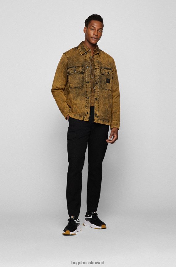 4TFNJN4775 أسود Hugo Boss حذاء رياضي هجين بواجهات جلدية باللون الأسود