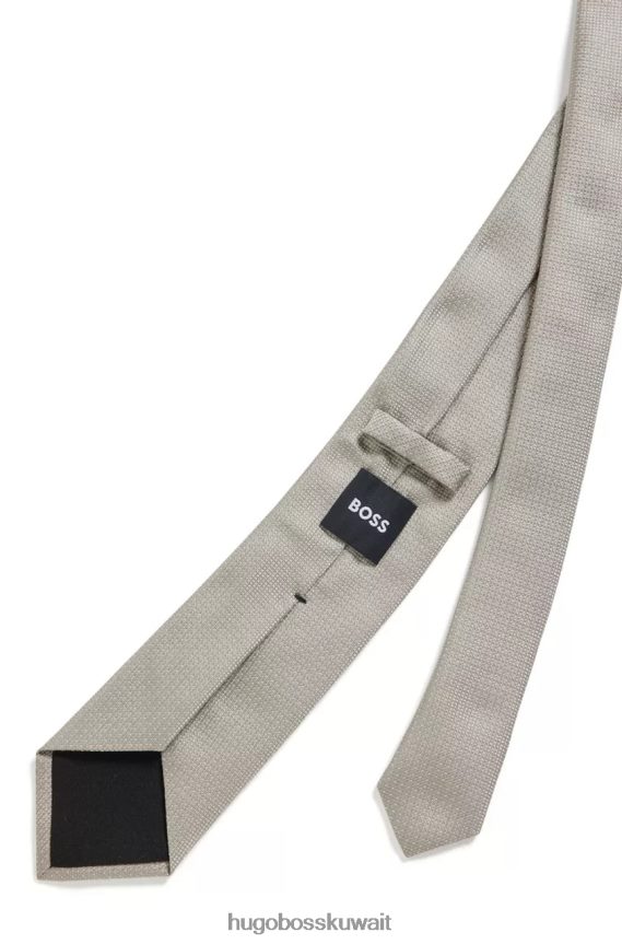 4TFNJN477 بيج فاتح/أزرق غامق/وردي مفتوح Hugo Boss ربطة عنق على شكل حرف H مقاس 7.5 سم 50474907 بيج فاتح