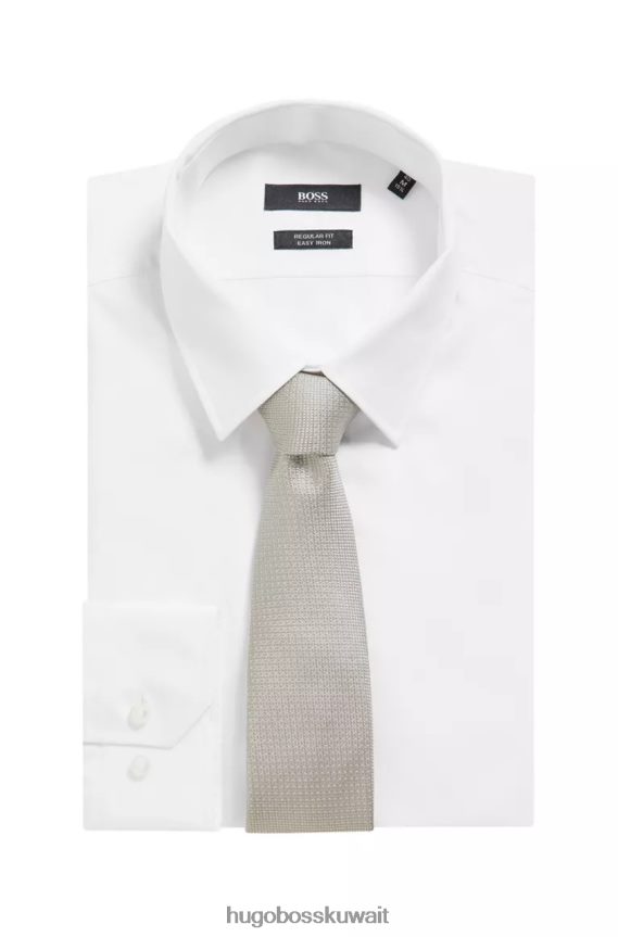 4TFNJN477 بيج فاتح/أزرق غامق/وردي مفتوح Hugo Boss ربطة عنق على شكل حرف H مقاس 7.5 سم 50474907 بيج فاتح