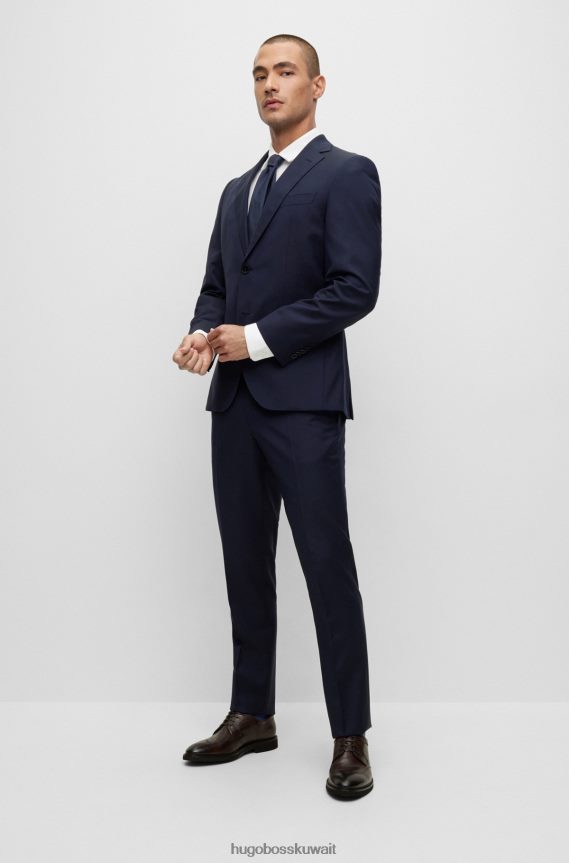 4TFNJN4791 بني Hugo Boss حذاء ديربي هوغو وينج تيب من الجلد المصقول باللون البني