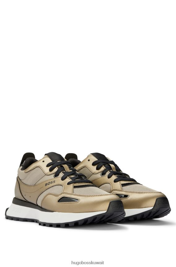 4TFNJN4799 البني الفاتح Hugo Boss حذاء رياضي من المعدن المصقول مصنوع من مواد مختلطة من هوغو باللون البني الفاتح