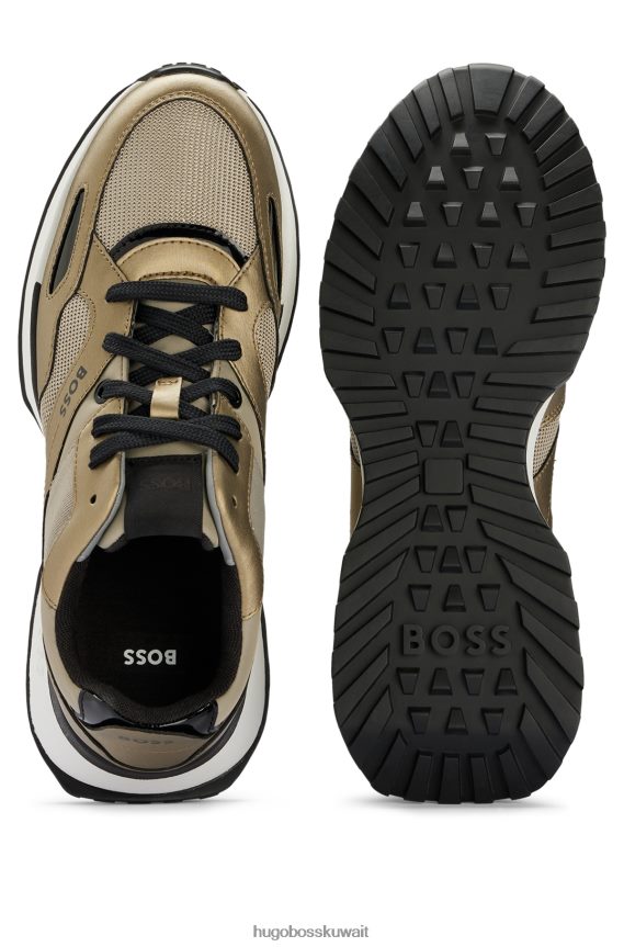 4TFNJN4799 البني الفاتح Hugo Boss حذاء رياضي من المعدن المصقول مصنوع من مواد مختلطة من هوغو باللون البني الفاتح