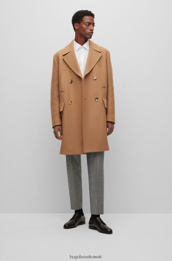 4TFNJN4808 بني غامق Hugo Boss حذاء ديربي هوغو بني داكن إيطالي الصنع من الجلد مع تفاصيل مخيطة