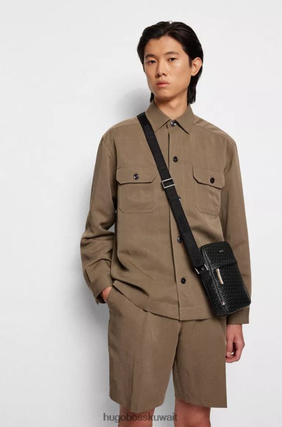 4TFNJN480 أسود Hugo Boss حقيبة مراسل بايرون 50472928، أسود