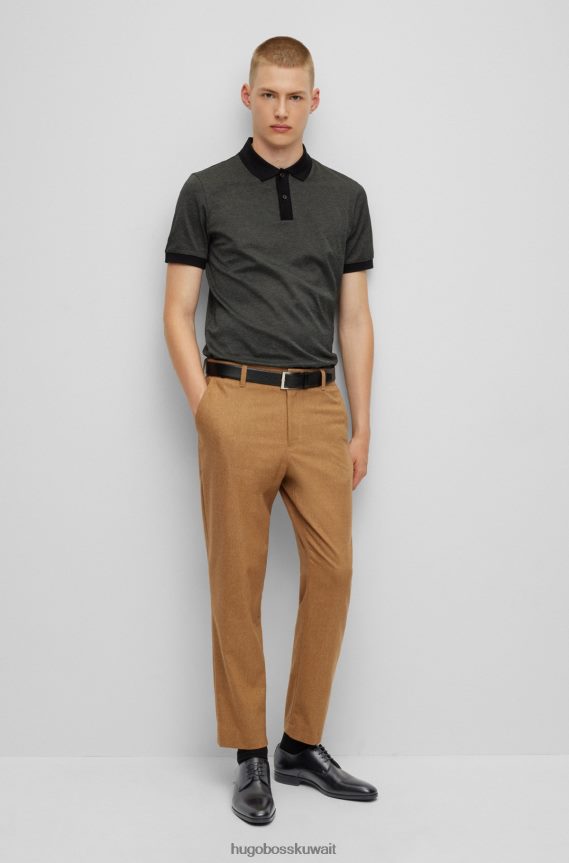 4TFNJN4814 أسود Hugo Boss حذاء ديربي هوغو أسود إيطالي الصنع من الجلد المدبوغ نباتيًا