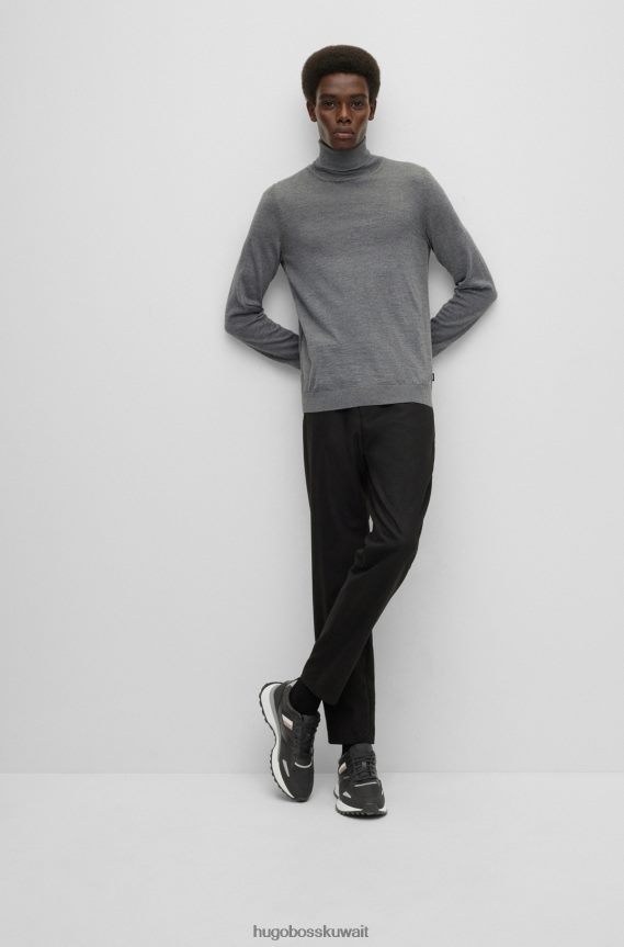 4TFNJN4816 أسود Hugo Boss حذاء رياضي هوغو بمواد مختلطة مع شريط أسود مميز