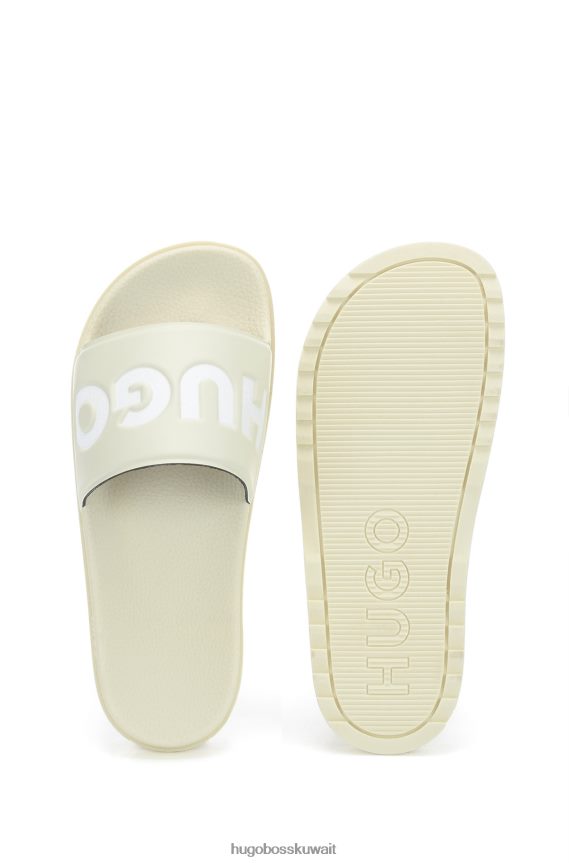 4TFNJN4821 اخضر فاتح Hugo Boss شبشب هوغو باللون الأخضر الفاتح إيطالي الصنع مع حزام يحمل الشعار