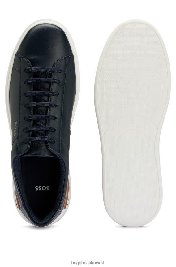 4TFNJN4836 أزرق غامق Hugo Boss حذاء رياضي باللون الأزرق الداكن مع كعب هوغو مخطط