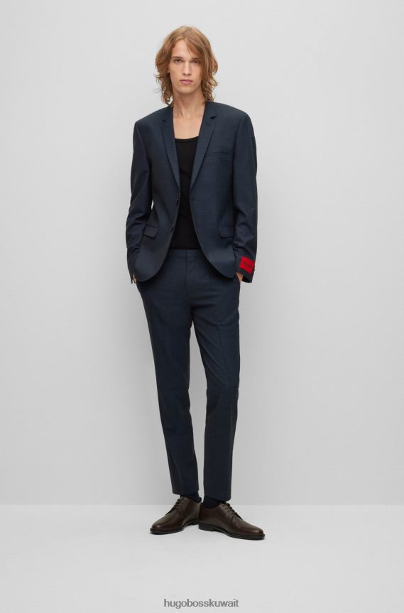 4TFNJN4843 بني غامق Hugo Boss حذاء ديربي من الجلد المصقول مع شعار Emed