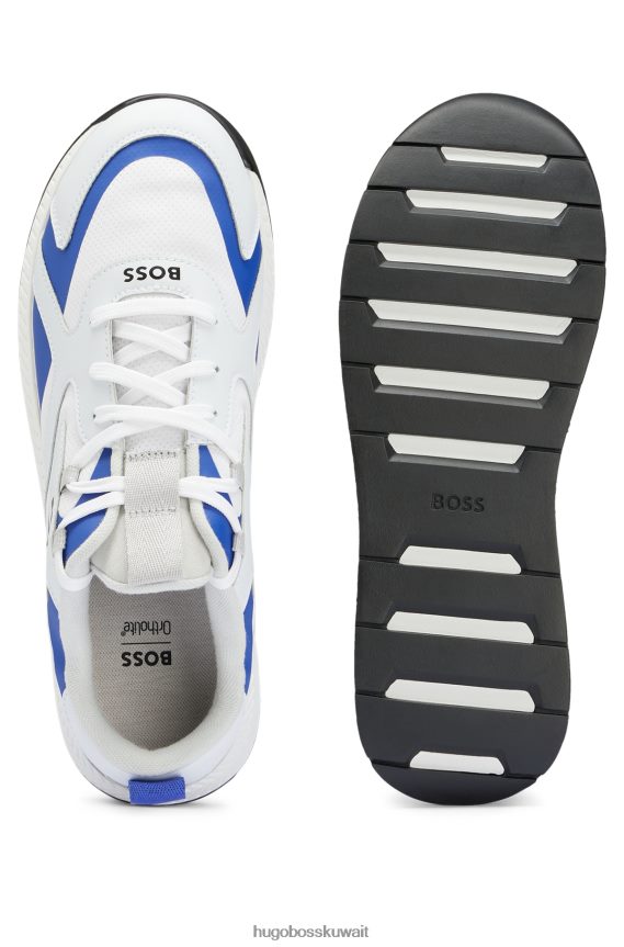 4TFNJN4847 أبيض Hugo Boss حذاء رياضي هوغو مصنوع من مواد مختلطة باللون الأبيض مع تفاصيل مرتبطة بالحرارة