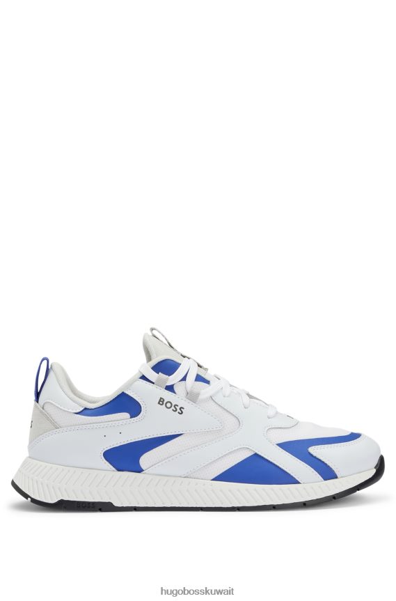 4TFNJN4847 أبيض Hugo Boss حذاء رياضي هوغو مصنوع من مواد مختلطة باللون الأبيض مع تفاصيل مرتبطة بالحرارة