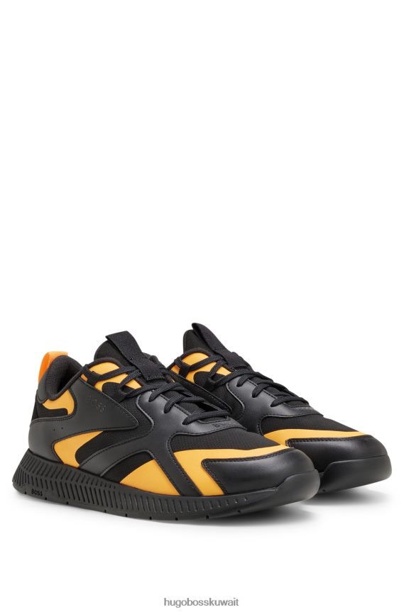 4TFNJN4848 الرمادي الداكن Hugo Boss حذاء رياضي هوغو مصنوع من مواد مختلطة مع تفاصيل مرتبطة بالحرارة باللون الرمادي الداكن