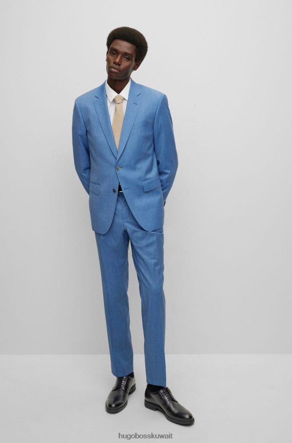 4TFNJN4849 أسود Hugo Boss حذاء ديربي من الجلد المدبوغ نباتيًا وأربطة مطاطية باللون الأسود