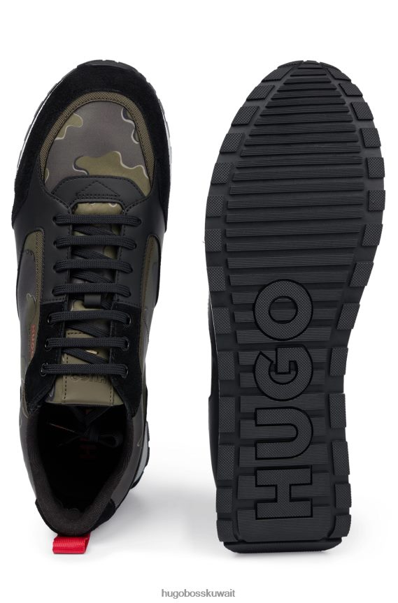 4TFNJN4850 منقوشة Hugo Boss حذاء رياضي منقوش بطبعات مموهة مصنوع من مواد مختلطة من هوغو