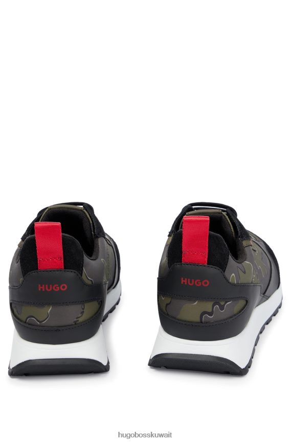 4TFNJN4850 منقوشة Hugo Boss حذاء رياضي منقوش بطبعات مموهة مصنوع من مواد مختلطة من هوغو