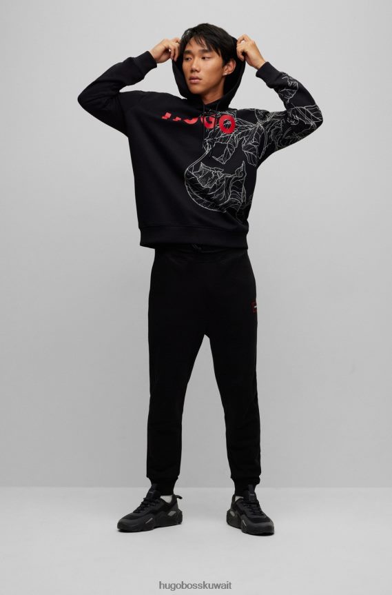 4TFNJN4851 أسود Hugo Boss حذاء رياضي من مواد مختلطة مع نعل عصري من مطاط إيفا باللون الأسود