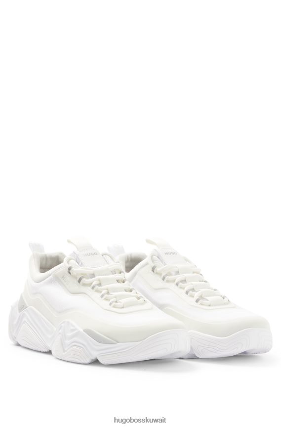 4TFNJN4852 أبيض Hugo Boss حذاء رياضي هوغو باللون الأبيض مصنوع من مواد مختلطة مع نعل عصري من مطاط إيفا