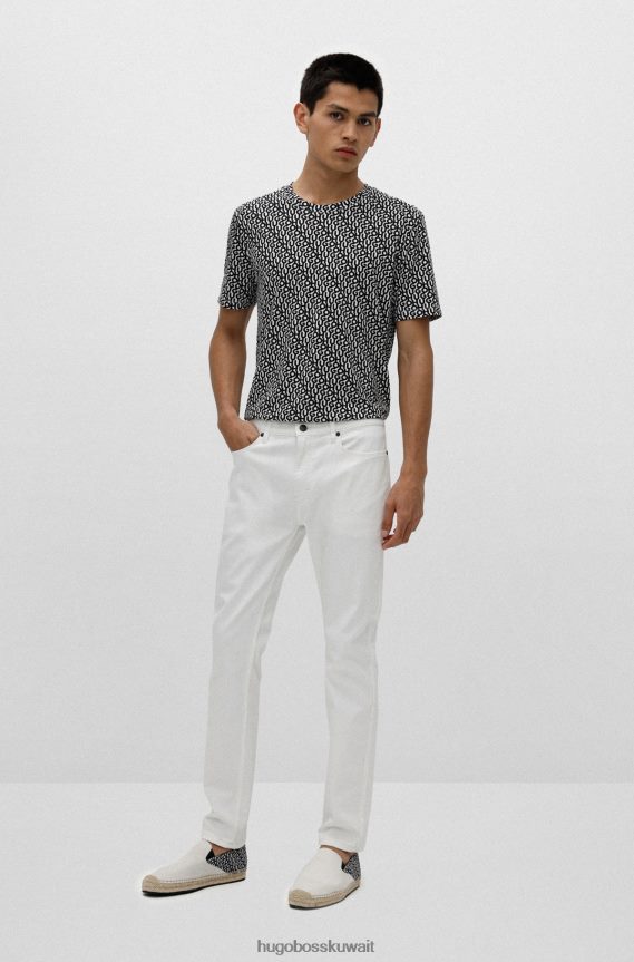 4TFNJN4854 منقوشة Hugo Boss حذاء هوغو بنعل من الجوت مع تفاصيل منقوشة بطباعة الشعار