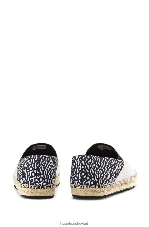 4TFNJN4854 منقوشة Hugo Boss حذاء هوغو بنعل من الجوت مع تفاصيل منقوشة بطباعة الشعار