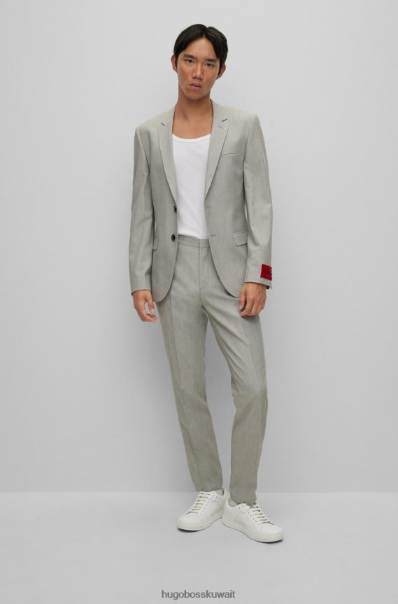 4TFNJN4856 أبيض Hugo Boss حذاء رياضي باللون الأبيض مستوحى من رياضة التنس مصنوع من جلد النابا مع نعل مطاطي