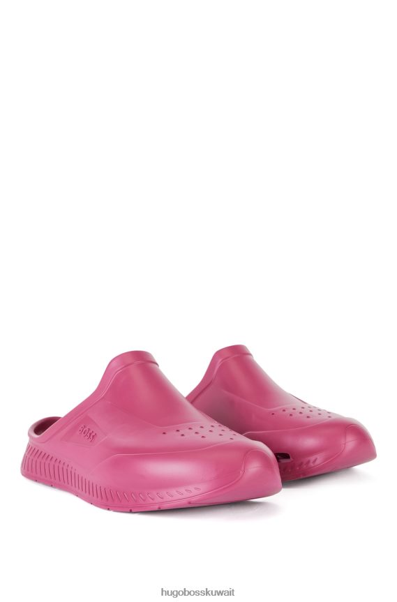 4TFNJN4869 لون القرنفل Hugo Boss صندل هوغو مطاطي سهل الارتداء مع شعار Emed