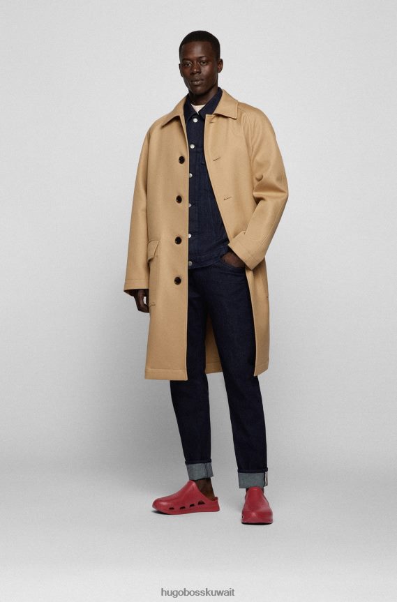 4TFNJN4869 لون القرنفل Hugo Boss صندل هوغو مطاطي سهل الارتداء مع شعار Emed