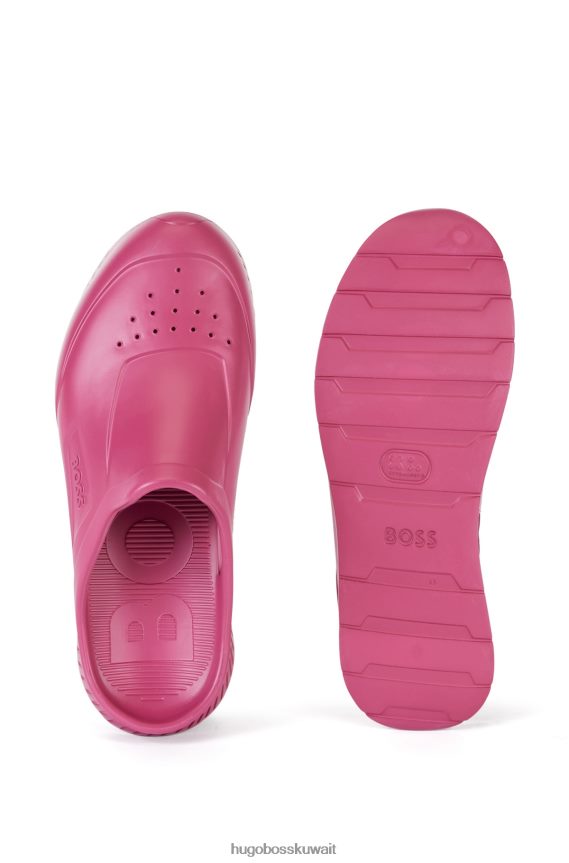 4TFNJN4869 لون القرنفل Hugo Boss صندل هوغو مطاطي سهل الارتداء مع شعار Emed