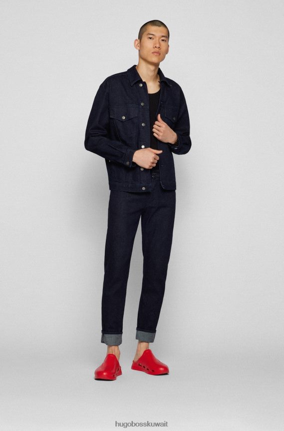 4TFNJN4870 أحمر Hugo Boss صندل هوغو مطاطي سهل الارتداء مع شعار Emed