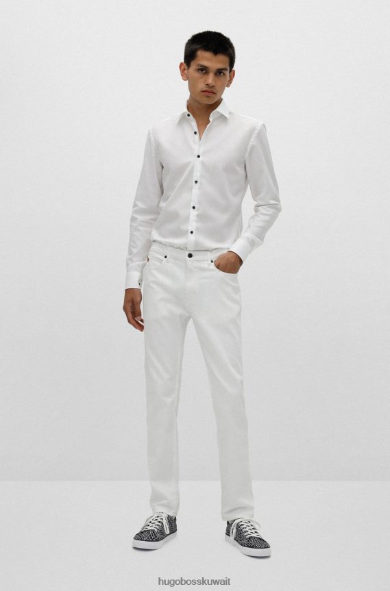 4TFNJN4883 منقوشة سوداء Hugo Boss حذاء رياضي بطبعة شعار Hugo مع علامة حمراء منقوشة باللون الأسود