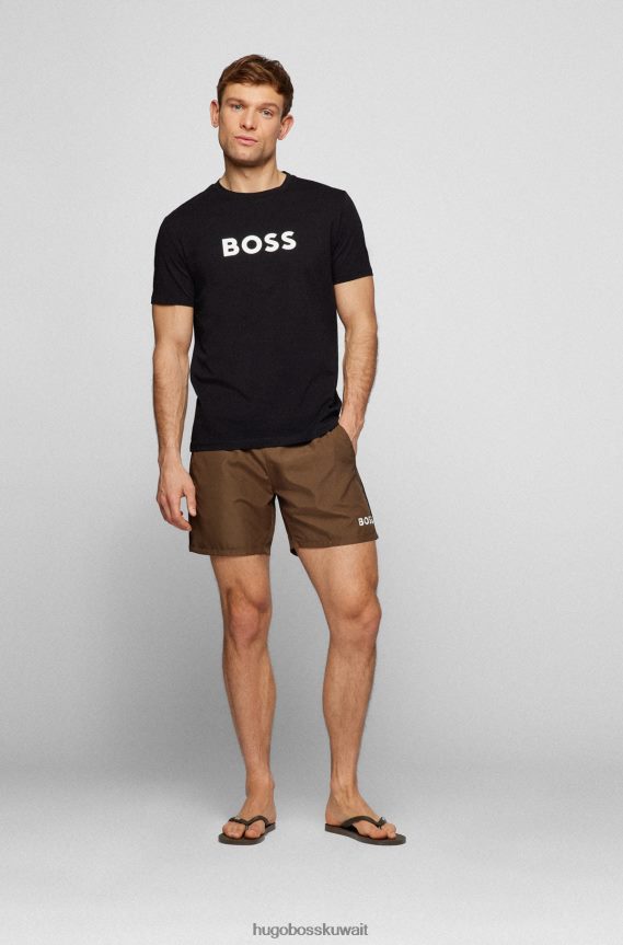4TFNJN4888 الكاكي Hugo Boss شبشب هوغو كاكي ذو علامة تجارية مع أشرطة منظمة