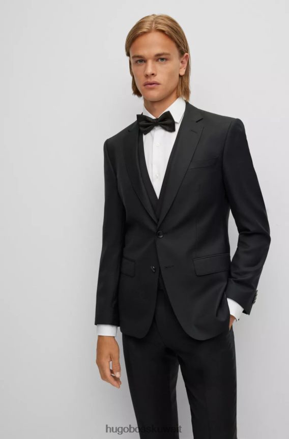 4TFNJN488 أسود Hugo Boss ربطة عنق على شكل حرف H رقم 50480280 باللون الأسود