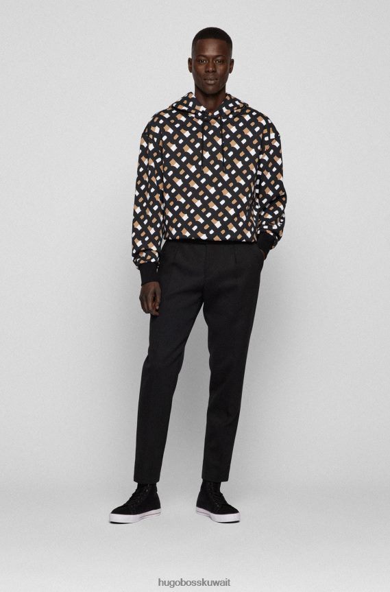 4TFNJN4894 أسود Hugo Boss حذاء رياضي من القطن باللون الأسود من Hugo مع العلامة التجارية B