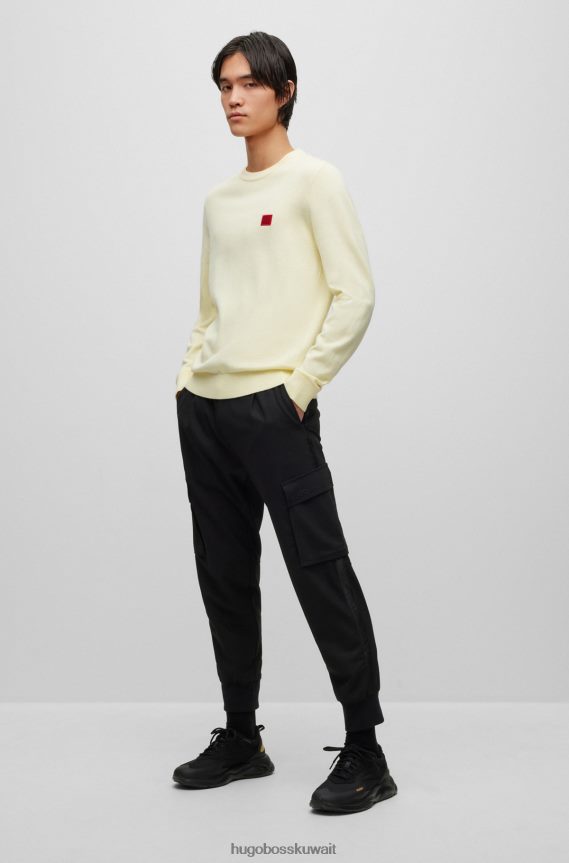 4TFNJN4897 أسود Hugo Boss حذاء رياضي مستوحى من الجري مصنوع من مواد مختلطة مع تفاصيل الشعار باللون الأسود