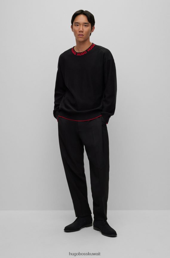 4TFNJN4907 أسود Hugo Boss حذاء صحراوي من جلد الغزال مع نعل مطاطي باللون الأسود