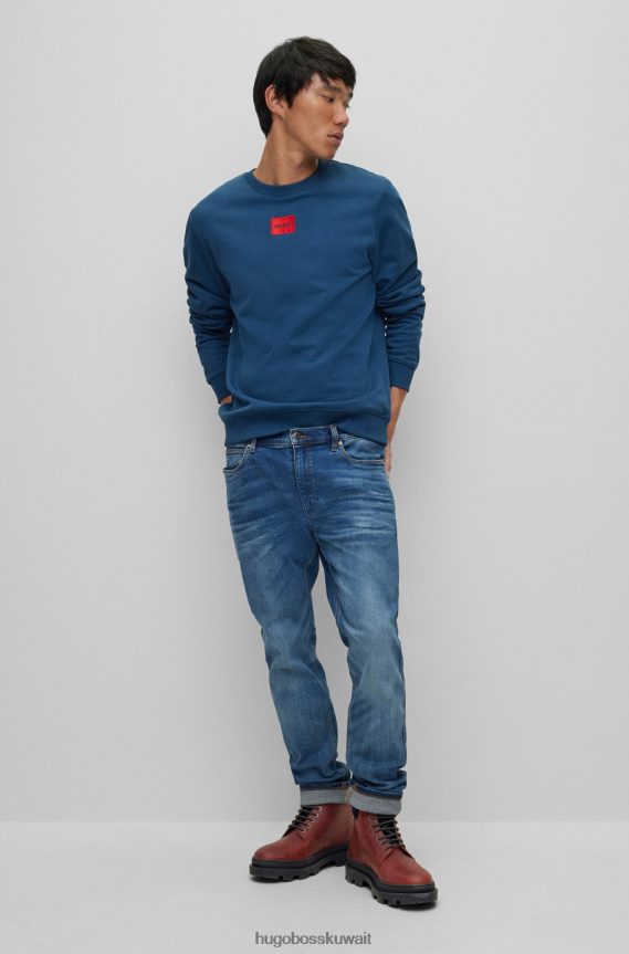 4TFNJN4913 بني Hugo Boss حذاء نصف طويل بياقة تحمل العلامة التجارية مصنوع من جلد هوغو البني