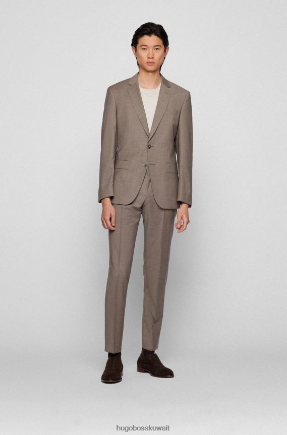 4TFNJN4921 بني غامق Hugo Boss حذاء أكسفورد هوغو بني داكن إيطالي الصنع من جلد الغزال مع مقدمة قبعة