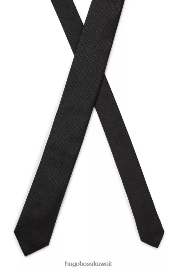 4TFNJN492 أسود/أزرق داكن Hugo Boss ربطة عنق على شكل حرف H مقاس 6 سم رقم 50480284 أسود