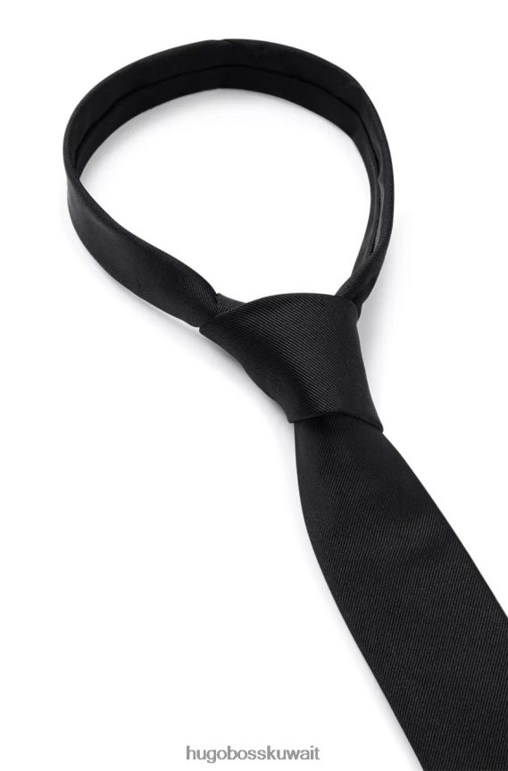 4TFNJN492 أسود/أزرق داكن Hugo Boss ربطة عنق على شكل حرف H مقاس 6 سم رقم 50480284 أسود