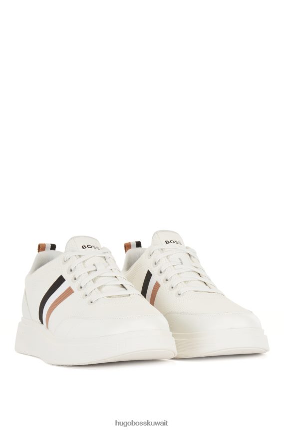 4TFNJN4946 أبيض Hugo Boss حذاء هوغو باللون الأبيض مع شريط مميز
